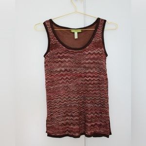 Sigrid Olsen Size XSmall woven  Tank Top Brown purple